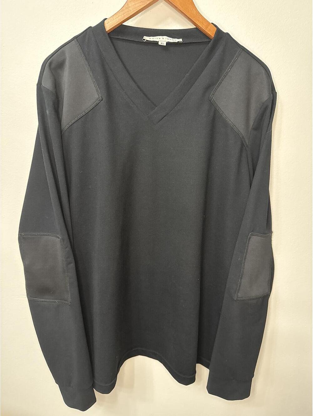 Parke & Ronen Men’s XL Black V-Neck Performance Pullover Stretch Long Sleeve